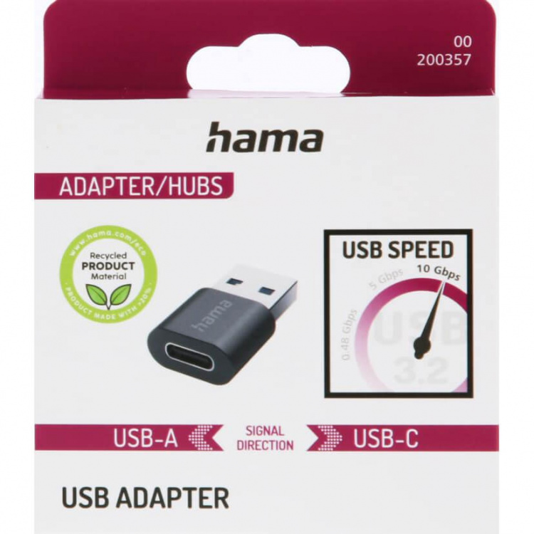 Hama Adapter USB-C to USB-A USB 3.2 10 Gbit/s Hama Adapter USB-C to USB-A USB 3.2 10 Gbit/s