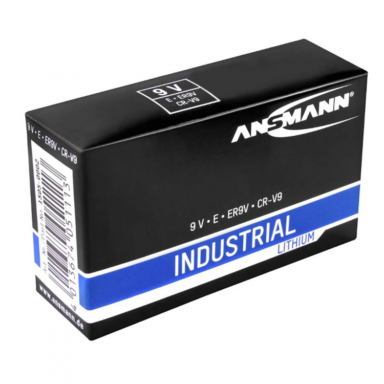 Ansmann 9V litiumbatteri for industrielt bruk, 5-pk Ansmann 9V litiumbatteri for industrielt bruk, 5-pk