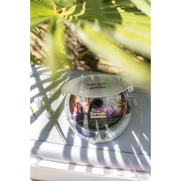 Lenco Bærbar CD-spiller med anti-sjokk Transparent