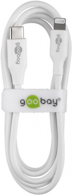 Goobay Lightning til USB-C™ lade- og synkroniseringskabel, 0,5 m, hvit MFi-kabel for Apple iPhone/iPad