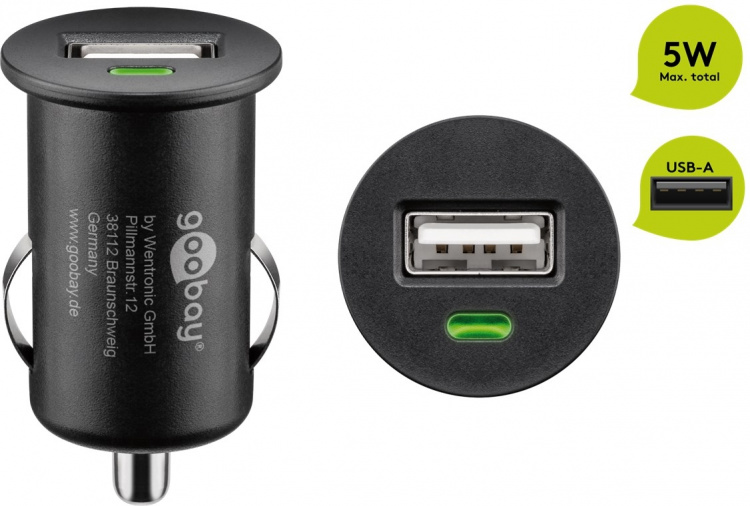 Goobay Billader (5 W) 5 W maks. 1,0 A (12/24 V) 1x USB