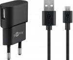 Goobay Micro-USB-ladesett (5 W) Strømforsyning med Micro-USB-kabel 1 m (svart)