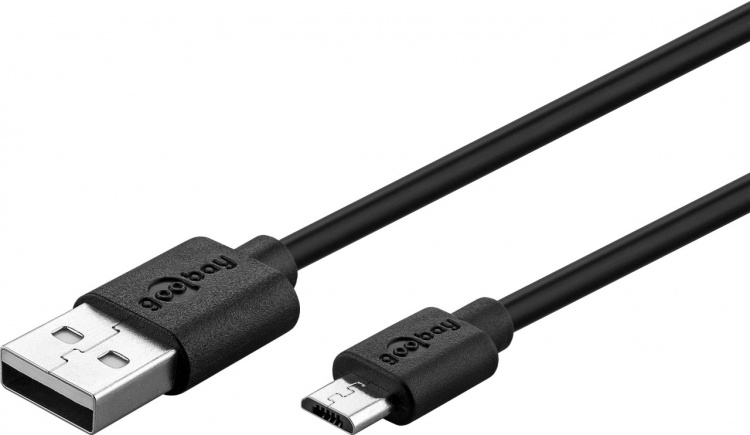 Goobay Micro-USB-ladesett (5 W) Strømforsyning med Micro-USB-kabel 1 m (svart)