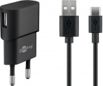 Goobay USB-C™ Dual Charging Kit (5 W) Strømforsyning med USB-C™-kabel 1 m (svart)