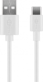 Goobay USB-C™ Dual Charging Kit (5 W) Strømforsyning med USB-C™-kabel 1 m (hvit)