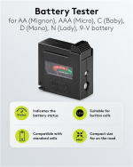 Goobay Batteritester for standardbatterier