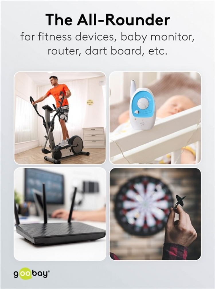 Goobay Universell strømforsyning (9 V - 24 V maks. 24 W / 1,5 A) inkl. 7x DC-adaptere