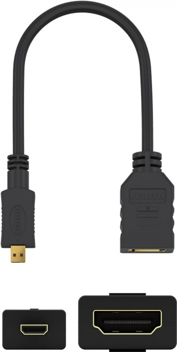 Goobay Micro HDMI™ / HDMI™-adapter, 4K/60 Hz HDMI™ Micro Connector (Type D) > HDMI™ Socket (Type A)