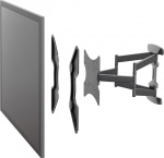 Goobay TV-veggmonteringsadapter med VESA-dimensjon øker avstanden mellom monteringshullene på et TV-apparat til maksimalt 400x400 mm