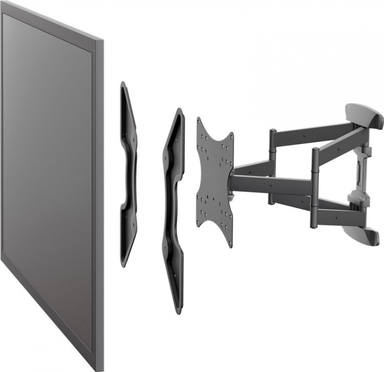 Goobay TV-veggmonteringsadapter med VESA-dimensjon øker avstanden mellom monteringshullene på et TV-apparat til maksimalt 400x400 mm