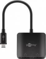Goobay USB-C™ til 2x DisplayPort™-adapter utvider én USB-C™-port med to DisplayPort™-porter