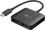 Goobay USB-C™ til 2x DisplayPort™-adapter utvider én USB-C™-port med to DisplayPort™-porter