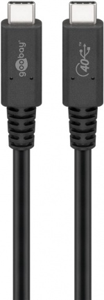 Goobay Synkroniser og lad USB-C™-kabel, USB4™ Gen 3x2, 240 W, 0,7 m USB-C™-kontakt > USB-C™-kontakt Goobay Synkroniser og lad USB-C™-kabel, USB4™ Gen 3x2, 240 W, 0,7 m USB-C™-kontakt > USB-C™-kontakt