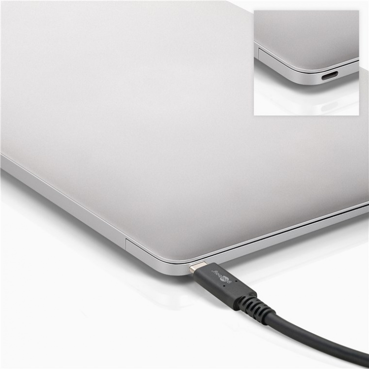 Goobay Synkroniser og lad USB-C™-kabel, USB4™ Gen 3x2, 240 W, 0,7 m USB-C™-kontakt > USB-C™-kontakt Goobay Synkroniser og lad USB-C™-kabel, USB4™ Gen 3x2, 240 W, 0,7 m USB-C™-kontakt > USB-C™-kontakt