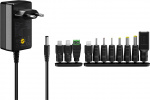 Goobay Universell strømforsyning 3 V - 12 V, maks. 27 W, 2,25 A inkl. 11 adaptere: 7 DC-adaptere pluss USB-C™, USB-A, USB Mini-B, Micro-USB og rekkeklemme