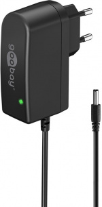 Goobay 12 V strømforsyning (12 W / 1,0 A) med senterpinne (hann) 5,5 mm x 2,5 mm