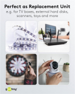 Goobay 12 V strømforsyning (27 W / 2,25 A) med senterpinne (hann) 5,5 mm x 2,1 mm Goobay 12 V strømforsyning (27 W / 2,25 A) med senterpinne (hann) 5,5 mm x 2,1 mm