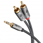 Goobay Audioadapterkabel AUX, 3,5 mm jack til stereo RCA-plugg, 2 m Pawl 3,5 mm plugg (3-pinners, stereo) > 2x RCA-plugg (lyd venstre/høyre) Goobay Audioadapterkabel AUX, 3,5 mm jack til stereo RCA-plugg, 2 m Pawl 3,5 mm plugg (3-pinners, stereo) > 2x RCA-plugg (lyd venstre/høyre)