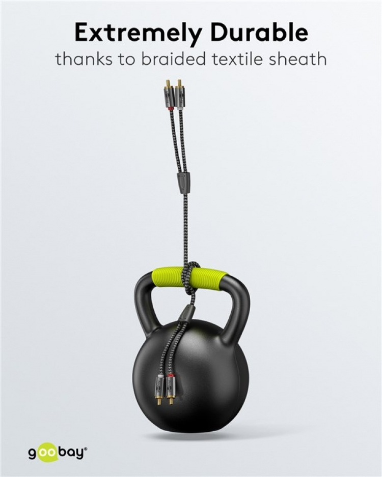 Goobay Stereo RCA-kabel, 5 m 2x RCA-kontakt (lyd venstre/høyre) > 2x RCA-kontakt (lyd venstre/høyre)