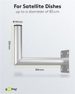 Goobay Veggfeste for parabolantenne i aluminium, avstand til vegg 350 mm Veggfeste for parabolantenne i rustfritt og værbestandig aluminium av høy kvalitet Goobay Veggfeste for parabolantenne i aluminium, avstand til vegg 350 mm Veggfeste for parabolantenne i rustfritt og værbestandig aluminium av høy kvalitet