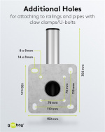 Goobay Veggfeste for parabolantenne i aluminium, avstand til vegg 350 mm Veggfeste for parabolantenne i rustfritt og værbestandig aluminium av høy kvalitet Goobay Veggfeste for parabolantenne i aluminium, avstand til vegg 350 mm Veggfeste for parabolantenne i rustfritt og værbestandig aluminium av høy kvalitet