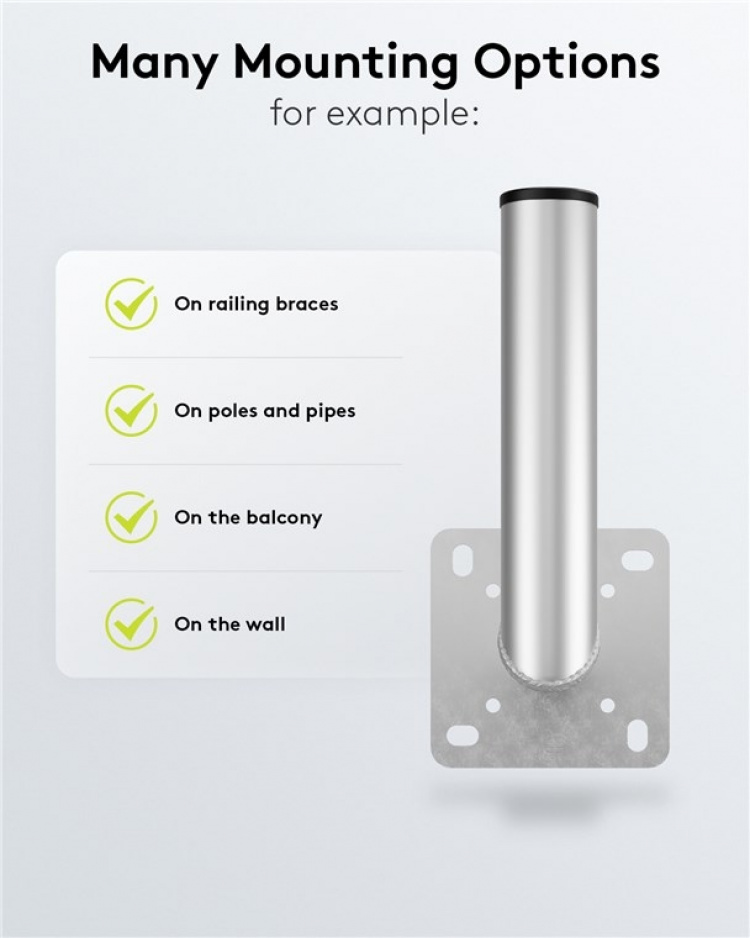 Goobay Veggbrakett i aluminium for parabolantenne, avstand til vegg 450 mm Veggbrakett av høy kvalitet for parabolantenne laget av rustfritt og værbestandig aluminium
