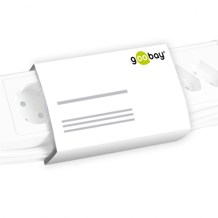 Goobay Strømkabel for utendørs bruk, 5 m, svart jordet hybridplugg (type E/F, CEE 7/7) > jordet stikkontakt (type F, CEE 7/3)