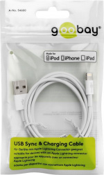 Goobay Lightning USB-kabel for lading og synkronisering, 3 m, hvit MFi-kabel for Apple iPhone/iPad
