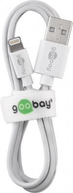 Goobay Lightning USB-kabel for lading og synkronisering, 3 m, hvit MFi-kabel for Apple iPhone/iPad