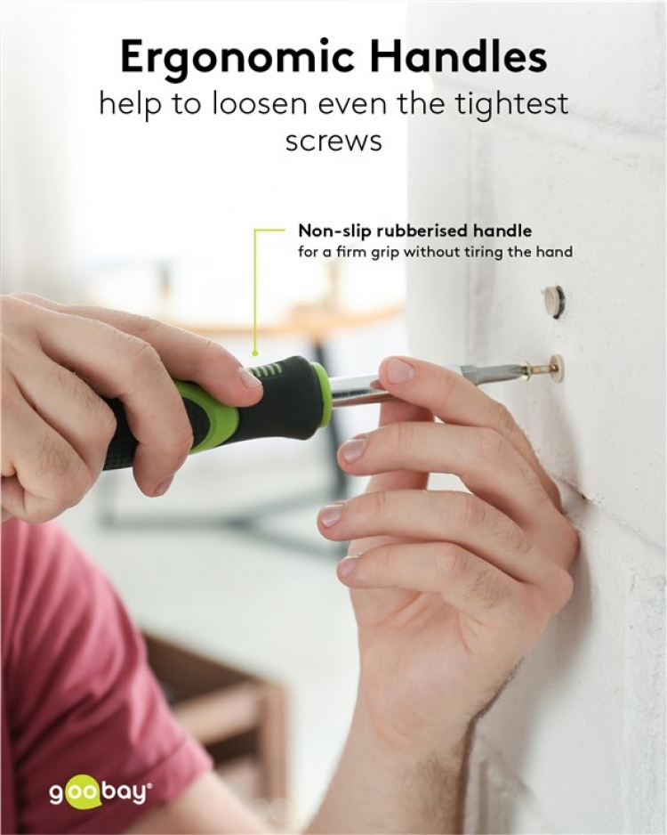 Goobay Presisjonsskrutrekkersett med 37 deler til alt skru-, monterings- og gjør-det-selv-arbeid