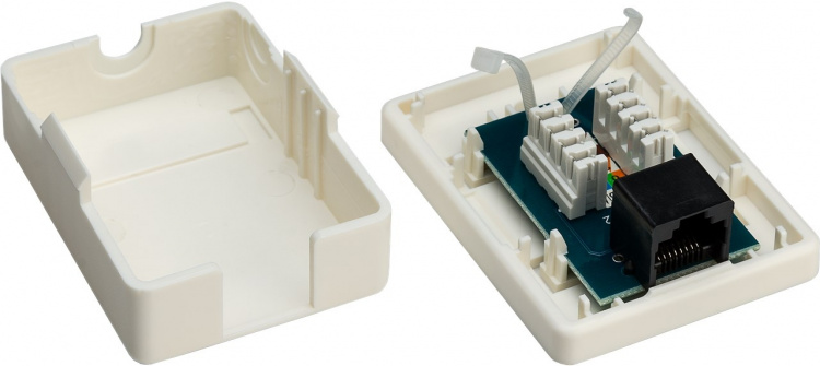 Goobay 1-port RJ45 koblingsboks, CAT 6, UTP, hvit, uinnkapslet