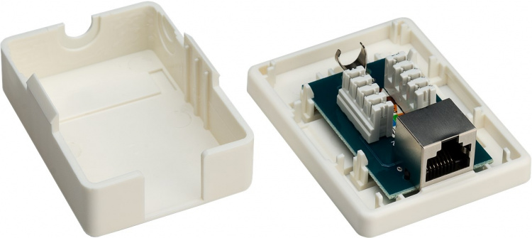 Goobay 1-port RJ45 koblingsboks, CAT 6, STP, hvit skjermet
