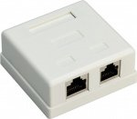 Goobay 2-port RJ45 koblingsboks, CAT 6, STP, hvit skjermet