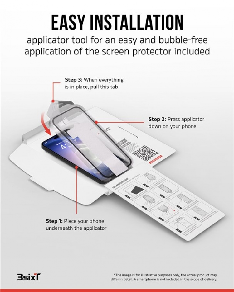 3SIXT 4in1 Protection Bundle mobilskall, skjermbeskytter, kamerabeskytter og stressfri applikator, kompatibel med Samsung Galaxy S24, gjennomsiktig 3SIXT 4in1 Protection Bundle mobilskall, skjermbeskytter, kamerabeskytter og stressfri applikator, kompatibel med Samsung Galaxy S24, gjennomsiktig