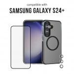 3SIXT 4in1 Protection Bundle mobilskall, skjermbeskytter, kamerabeskytter og stressfri applikator, kompatibel med Samsung Galaxy S24+, gjennomsiktig 3SIXT 4in1 Protection Bundle mobilskall, skjermbeskytter, kamerabeskytter og stressfri applikator, kompatibel med Samsung Galaxy S24+, gjennomsiktig