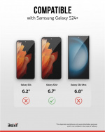 3SIXT 4in1 Protection Bundle mobilskall, skjermbeskytter, kamerabeskytter og stressfri applikator, kompatibel med Samsung Galaxy S24+, gjennomsiktig 3SIXT 4in1 Protection Bundle mobilskall, skjermbeskytter, kamerabeskytter og stressfri applikator, kompatibel med Samsung Galaxy S24+, gjennomsiktig