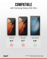 3SIXT 4in1 Protection Bundle mobilskall, skjermbeskytter, kamerabeskytter og stressfri applikator, kompatibel med Samsung Galaxy S24 Ultra, gjennomsiktig 3SIXT 4in1 Protection Bundle mobilskall, skjermbeskytter, kamerabeskytter og stressfri applikator, kompatibel med Samsung Galaxy S24 Ultra, gjennomsiktig