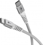 Goobay USB-C™ supermyk tekstilkabel med metallkontakter, 2 m, hvit Elegant og ekstra robust tilkoblingskabel for enheter med USB-C™-port