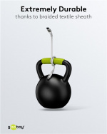 Goobay USB-C™ supermyk tekstilkabel med metallkontakter, 3 m, hvit Elegant og ekstra robust tilkoblingskabel for enheter med USB-C™-port