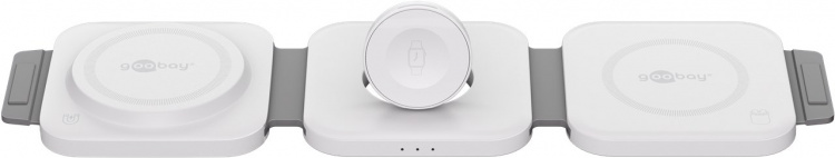 Goobay 3in1 trådløs lader, sammenleggbar, 15 W trådløs lading av opptil 3 enheter samtidig