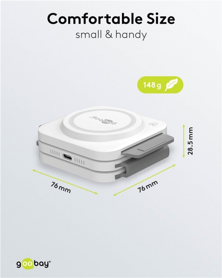 Goobay 3in1 trådløs lader, sammenleggbar, 15 W trådløs lading av opptil 3 enheter samtidig