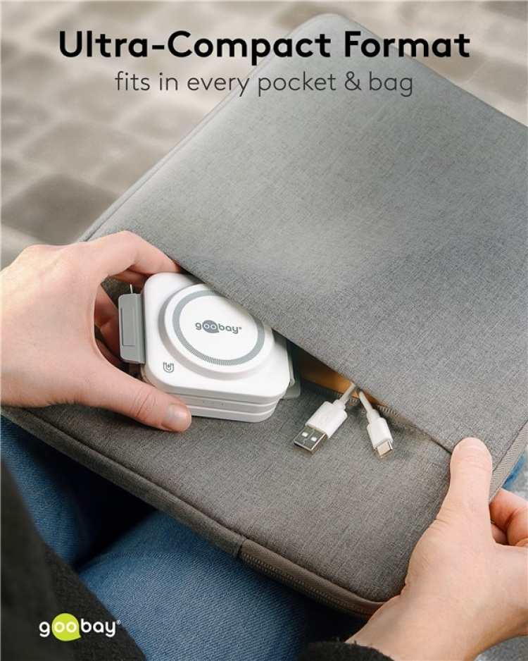 Goobay 3in1 trådløs lader, sammenleggbar, 15 W trådløs lading av opptil 3 enheter samtidig