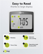 Goobay Digitalt programmerbart tidsur med kontakt med jording (type F)