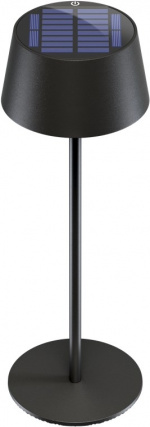 Goobay Trådløs solcelledrevet LED-bordlampe, svart med berøringskontroll, 150 lm, varmhvit (3000 K), trinnløst dimbar Goobay Trådløs solcelledrevet LED-bordlampe, svart med berøringskontroll, 150 lm, varmhvit (3000 K), trinnløst dimbar