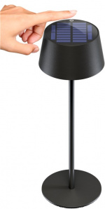 Goobay Trådløs solcelledrevet LED-bordlampe, svart med berøringskontroll, 150 lm, varmhvit (3000 K), trinnløst dimbar Goobay Trådløs solcelledrevet LED-bordlampe, svart med berøringskontroll, 150 lm, varmhvit (3000 K), trinnløst dimbar