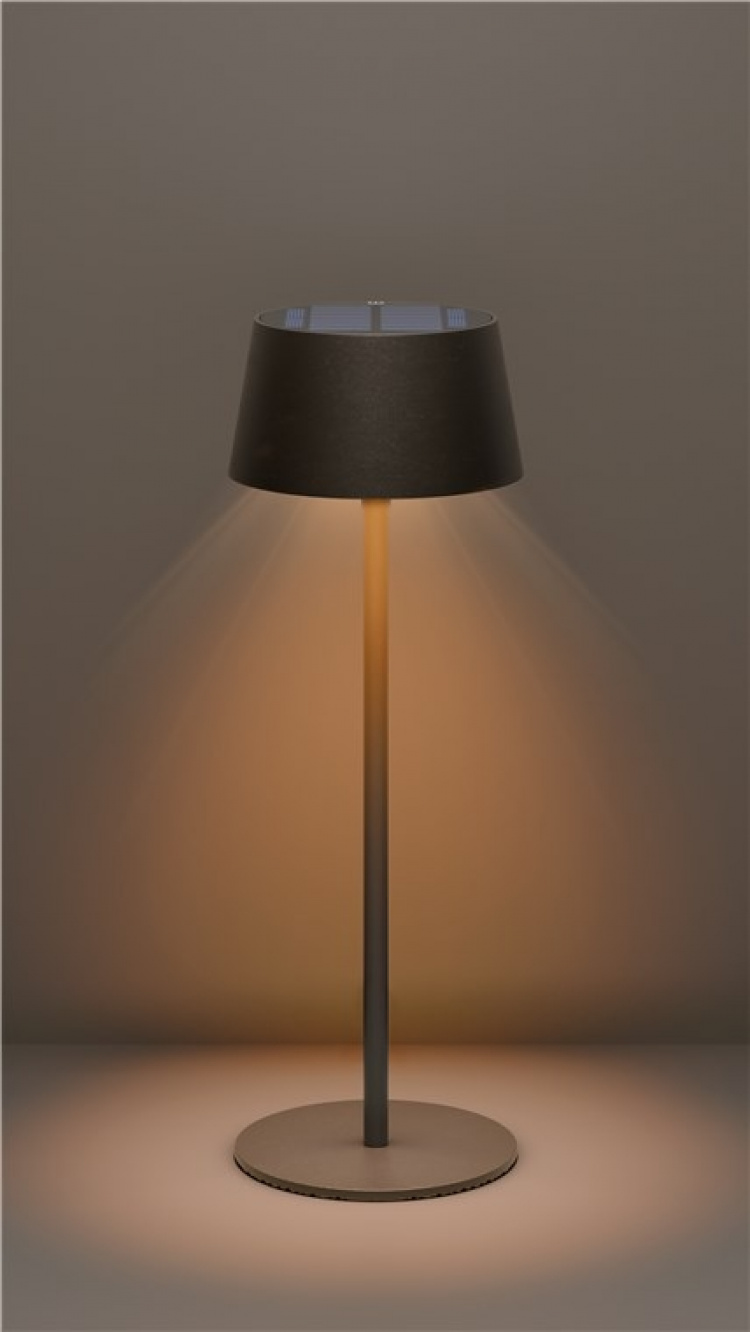 Goobay Trådløs solcelledrevet LED-bordlampe, svart med berøringskontroll, 150 lm, varmhvit (3000 K), trinnløst dimbar Goobay Trådløs solcelledrevet LED-bordlampe, svart med berøringskontroll, 150 lm, varmhvit (3000 K), trinnløst dimbar