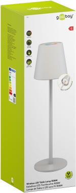 Goobay Trådløs LED-bordlampe RGBW, hvit med berøringskontroll, 150 lm, mange RGB-lysfarger og varmhvit (3000 K), trinnløst dimbar