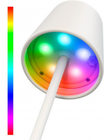 Goobay Trådløs LED-bordlampe RGBW, hvit med berøringskontroll, 150 lm, mange RGB-lysfarger og varmhvit (3000 K), trinnløst dimbar