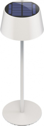 Goobay Trådløs solcelledrevet LED-bordlampe, hvit med berøringskontroll, 150 lm, varmhvit (3000 K), trinnløst dimbar Goobay Trådløs solcelledrevet LED-bordlampe, hvit med berøringskontroll, 150 lm, varmhvit (3000 K), trinnløst dimbar
