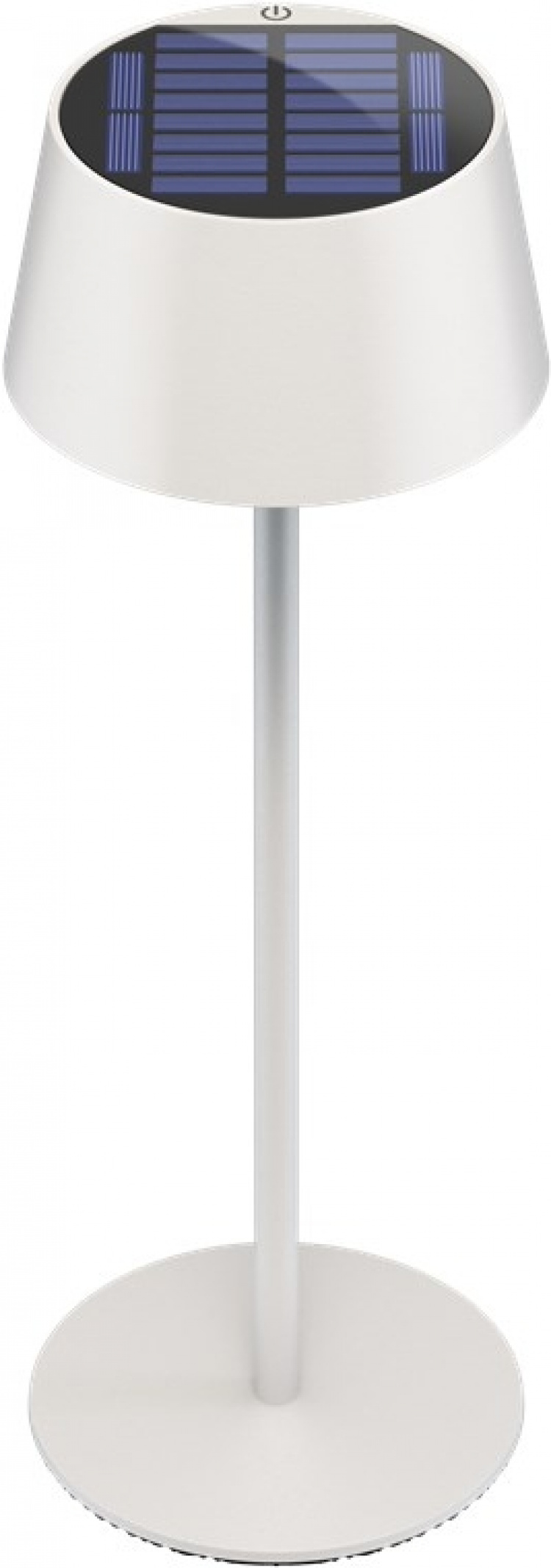 Goobay Trådløs solcelledrevet LED-bordlampe, hvit med berøringskontroll, 150 lm, varmhvit (3000 K), trinnløst dimbar Goobay Trådløs solcelledrevet LED-bordlampe, hvit med berøringskontroll, 150 lm, varmhvit (3000 K), trinnløst dimbar